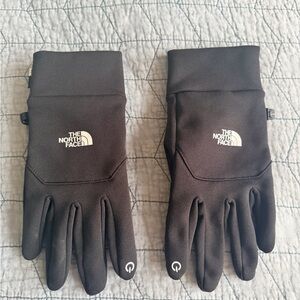 The North Face Black E Tip Unisex Gloves Black with White Logo Size XL